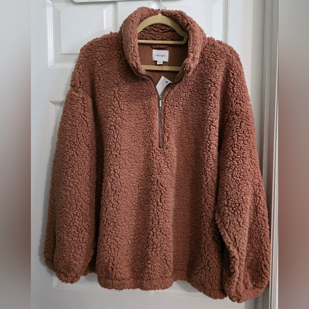 Nine West Aiden Brown Teddy Pullover XXL